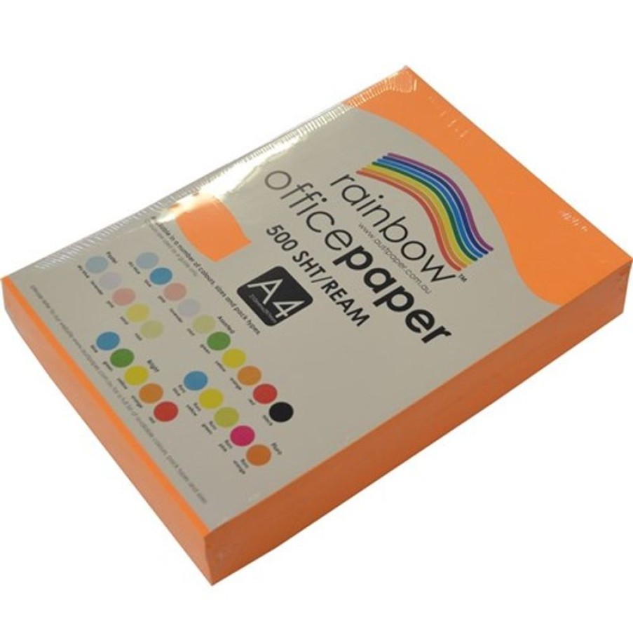 Telephones & Accessories | Rainbow Rainbow Office Copy Paper A4 75Gsm Fluoro Orange Ream Of 500