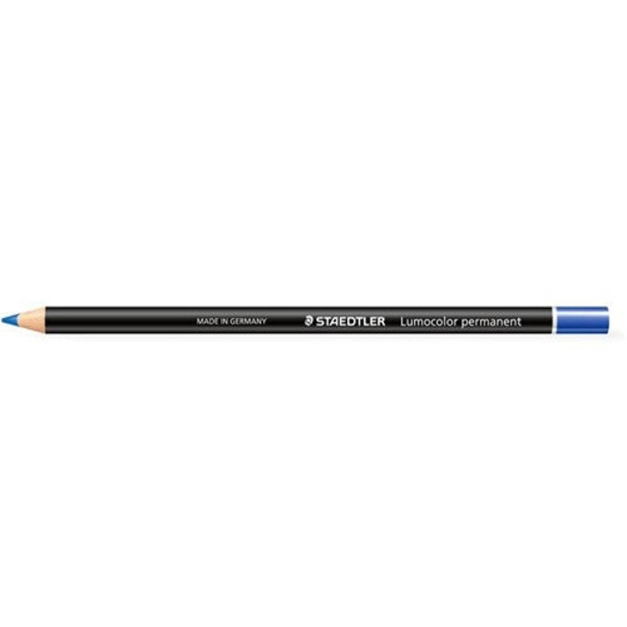 Pencils | Staedtler Staedtler 108 Lumocolor Glasochrom Permanent Pencil Blue Box12