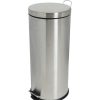 Telephones & Accessories | Compass Compass Round Pedal Bin Stainless Steel 30 Litres