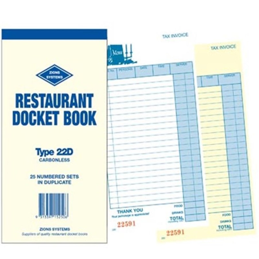 Business Books | Zions Zions 22D Docket Book Carbonless Duplicate 200X100Mm 50 Sets