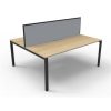 Office Furniture | RapidLine Rapidline Deluxe Infinity Desk Profile Leg Two Sided + Screen 2 Person 1500Mmw Oak/Black