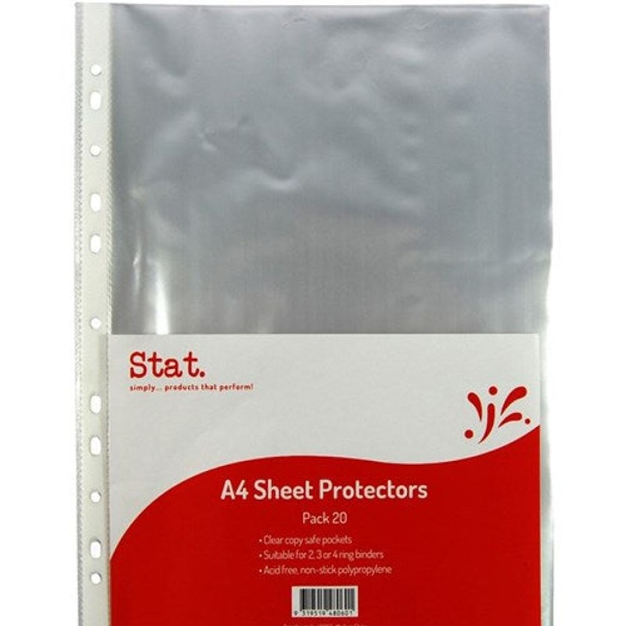 Binders & Folders | Stat Stat Sheet Protectors A4 Light Weight 35 Micron Clear Pack Of 20