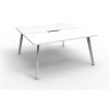 Office Furniture | RapidLine Rapidline Eternity Workstation Double Sided 2 Person 1500W X 1530D X 730Mmh White/White