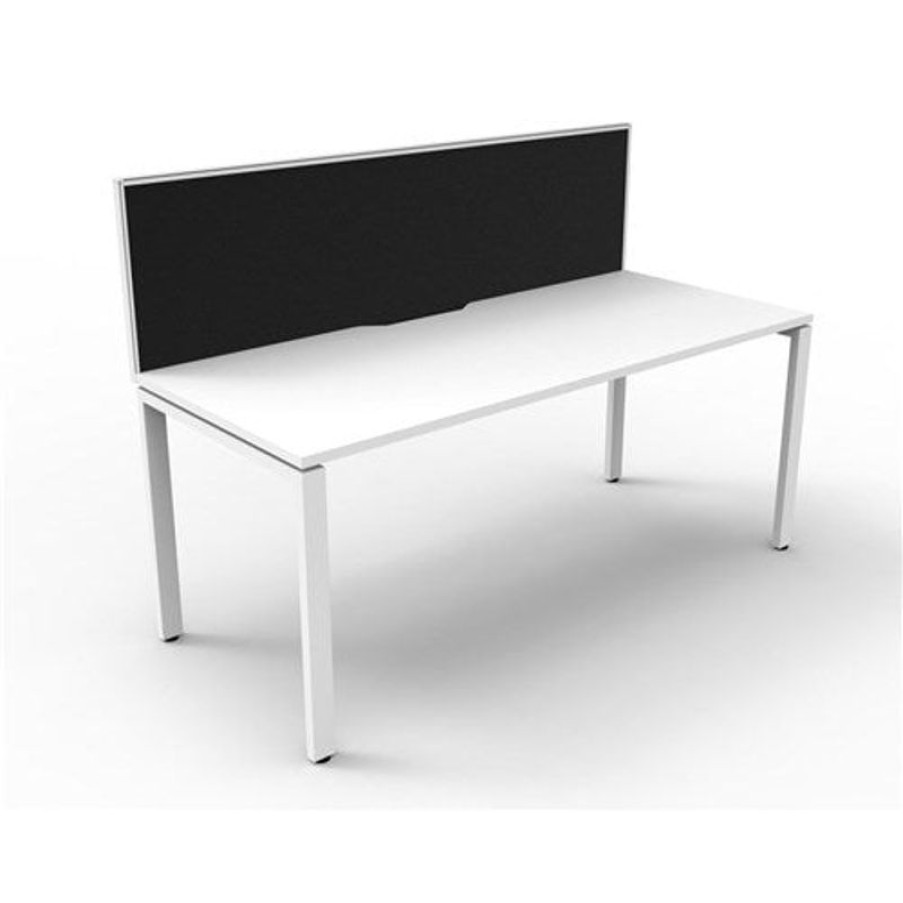 Office Furniture | RapidLine Rapidline Deluxe Infinity Desk Profile Leg One Sided + Screen 1200Mmw White/White