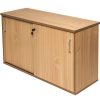 Office Furniture | RapidLine Rapidline Rapid Span Credenza 1200W X 450D X 730Mmh Lockable Sliding Doors Beech