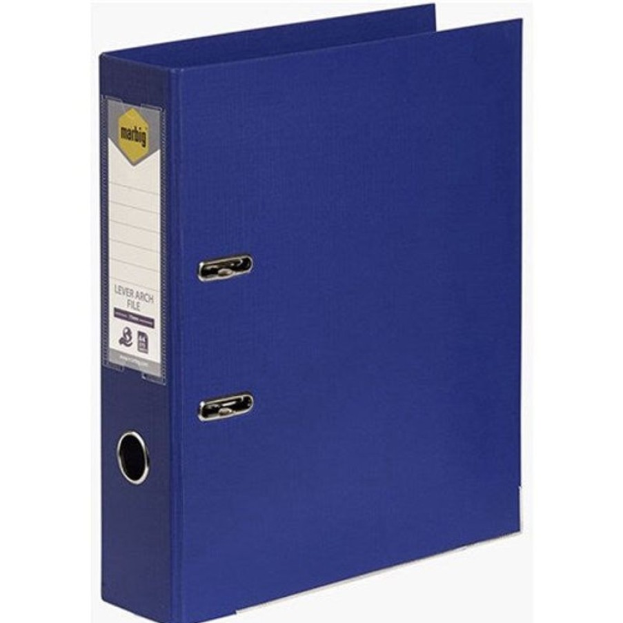 Binders & Folders | Marbig Marbig Linen Pe Lever Arch Binder A4 75Mm Blue