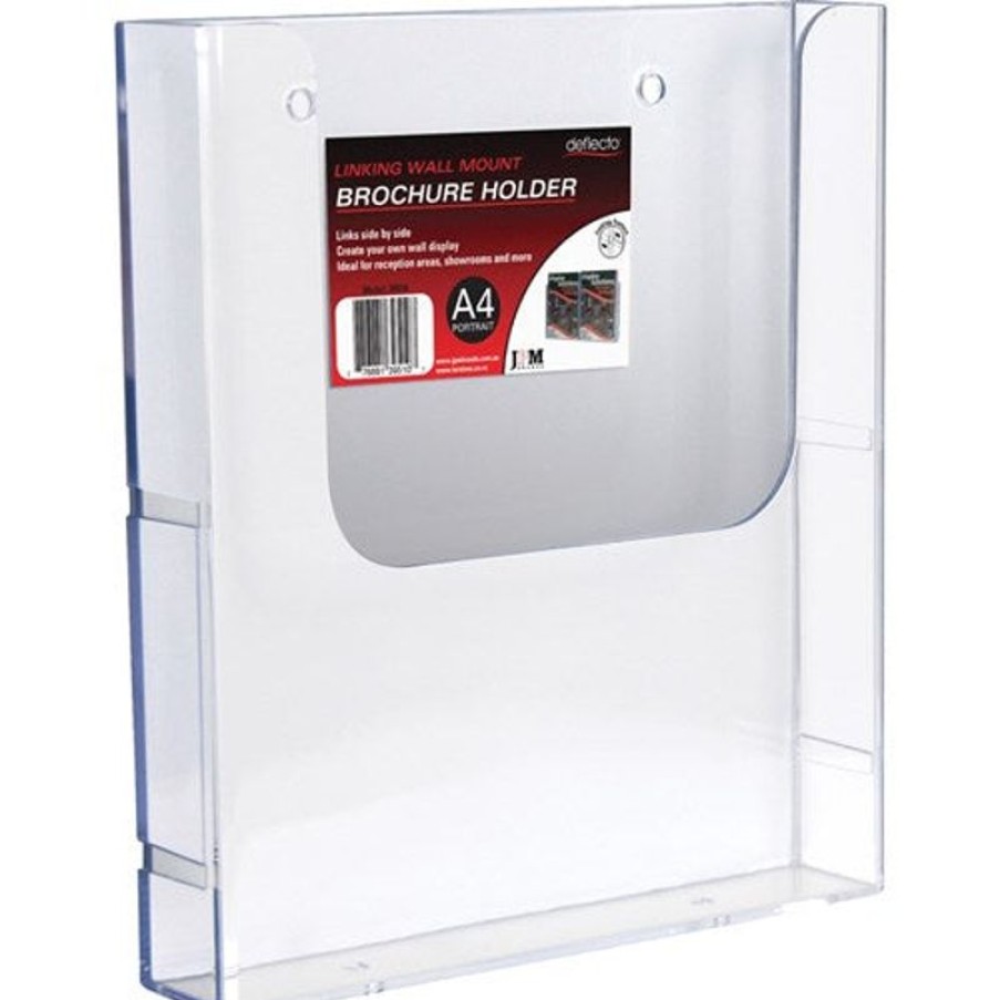 Brochure Holders | Deflecto Deflecto Brochure Holder A4 Single Tier Wall Mount Linking