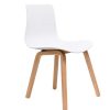 Chairs & Accessories | RapidLine Rapidline Lucid Breakout Room Chair Light Oak Timber Leg White Patterned Poly Shell