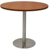 Office Furniture | RapidLine Rapidline Disc Base Round Table 900D X 755Mmh Cherry Top Silver Base