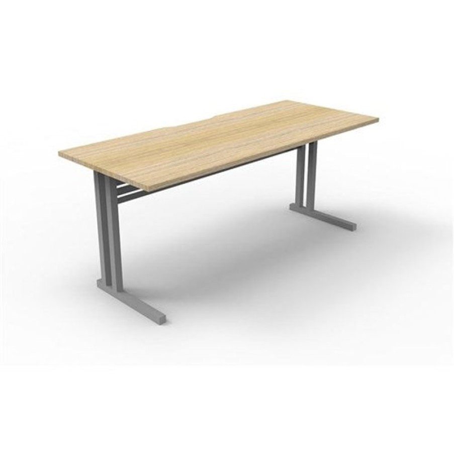 Office Furniture | RapidLine Rapidline C Leg Desk 1500W X 750D X 730Mmh Natural Oak/Silver