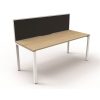 Office Furniture | RapidLine Rapidline Deluxe Infinity Desk Profile Leg One Sided + Screen 1200Mmw Oak/White