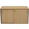 Office Furniture | RapidLine Rapidline Credenza Sliding Doors 1500W X 450D X 730Mmh Oak And Ironstone