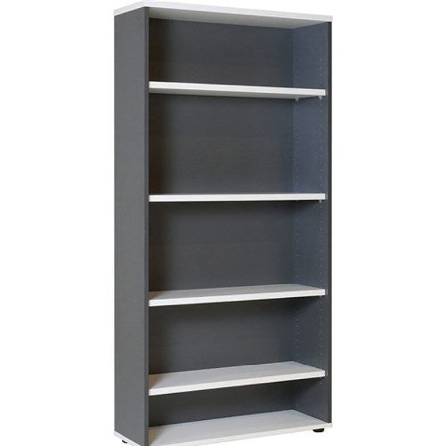 Storage | RapidLine Rapidline Rapid Worker Bookcase 4 Shelves 900W X 315D X 1800Mmh White And Ironstone