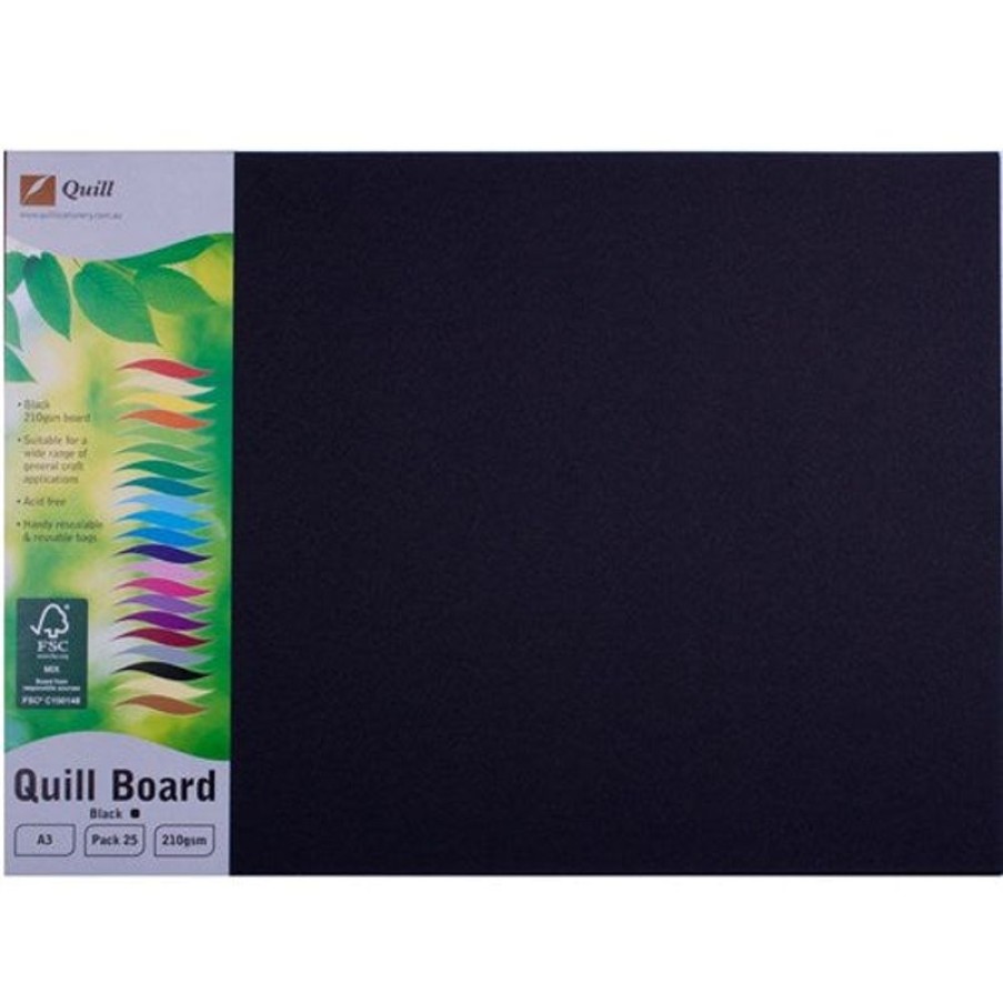 School Supplies/Art & Craft | Quill Quill Board A3 210Gsm Black Pack Of 25