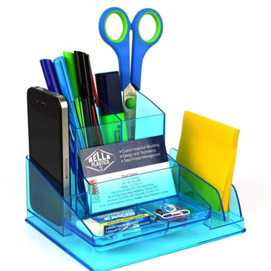 Desk Top Accessories | Italplast Italplast Desk Organiser Neon Blue