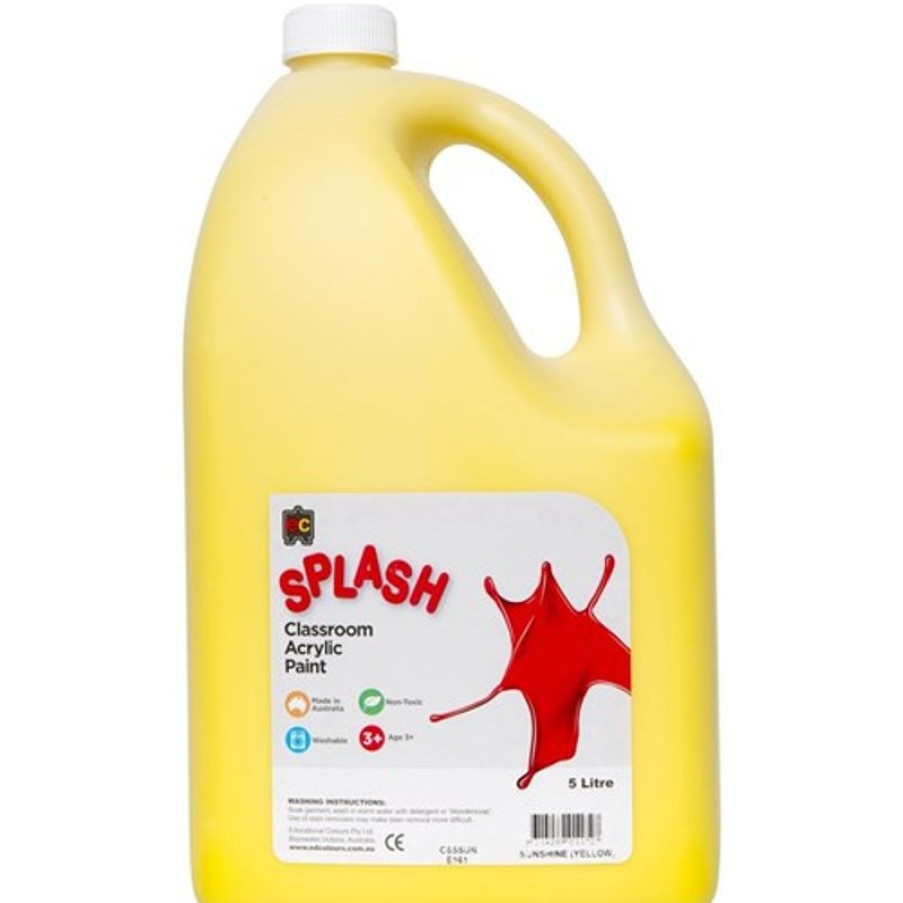 School Supplies/Art & Craft | EC Ec Classroom Splash Paint 5 Litres Sunshine