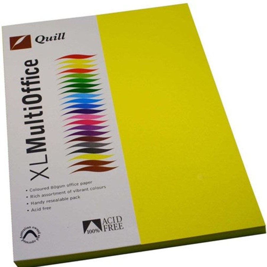 Telephones & Accessories | Quill Quill Colour Copy Paper A4 80Gsm Lemon Pack Of 100