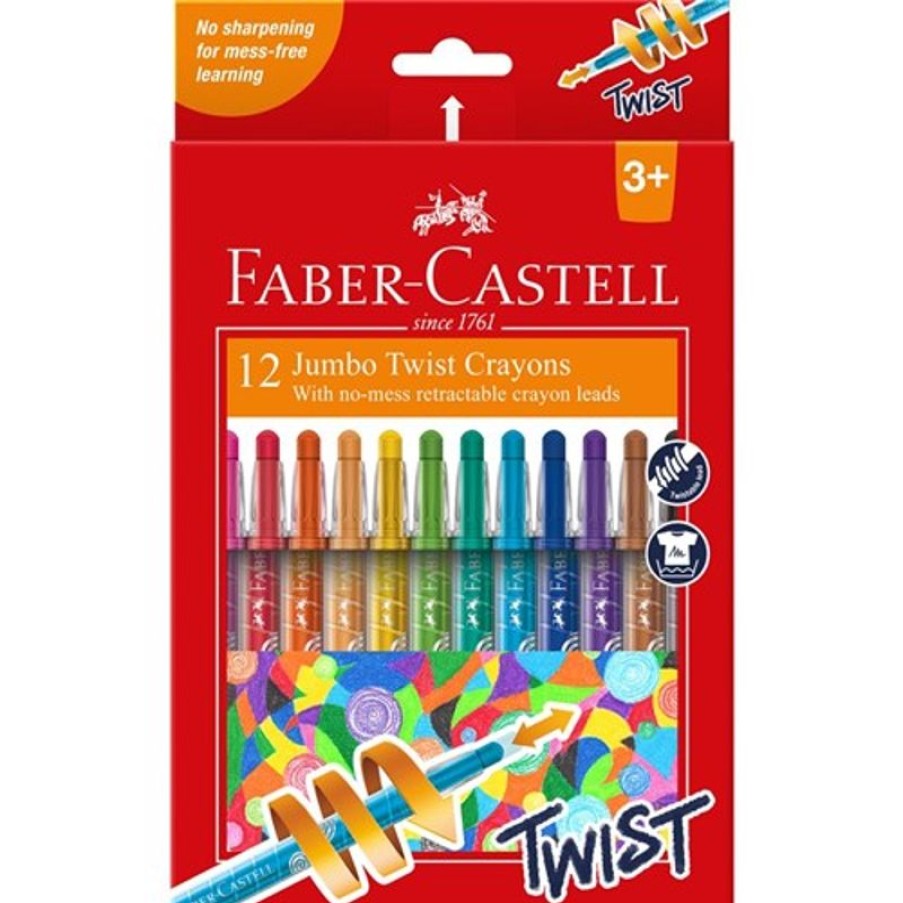 School Supplies/Art & Craft | Faber-Castell Faber-Castell Jumbo Twist Crayons Assorted Pack Of 12