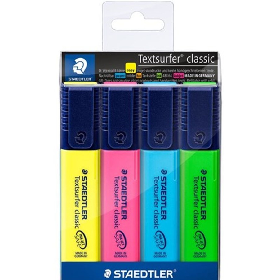 Markers & Highlighters | Staedtler Staedtler Classic Highlighters Chisel 1-5Mm Textsurfer Assorted Wallet Of 4