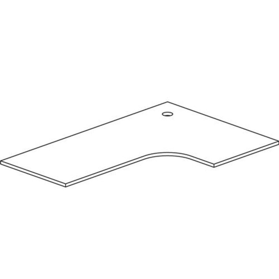 Office Furniture | RapidLine Rapidline Corner Workstation Top Only 1800/1200W X 700D X 25Mmd With Cable Port Beech