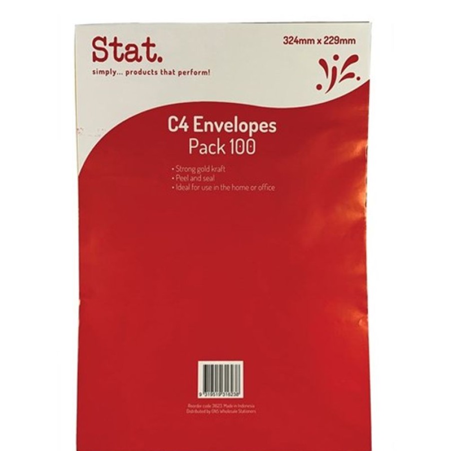 Envelopes & Post Accessories | Stat Stat Peel And Seal Envelope C4 Kraft Pack Of 100