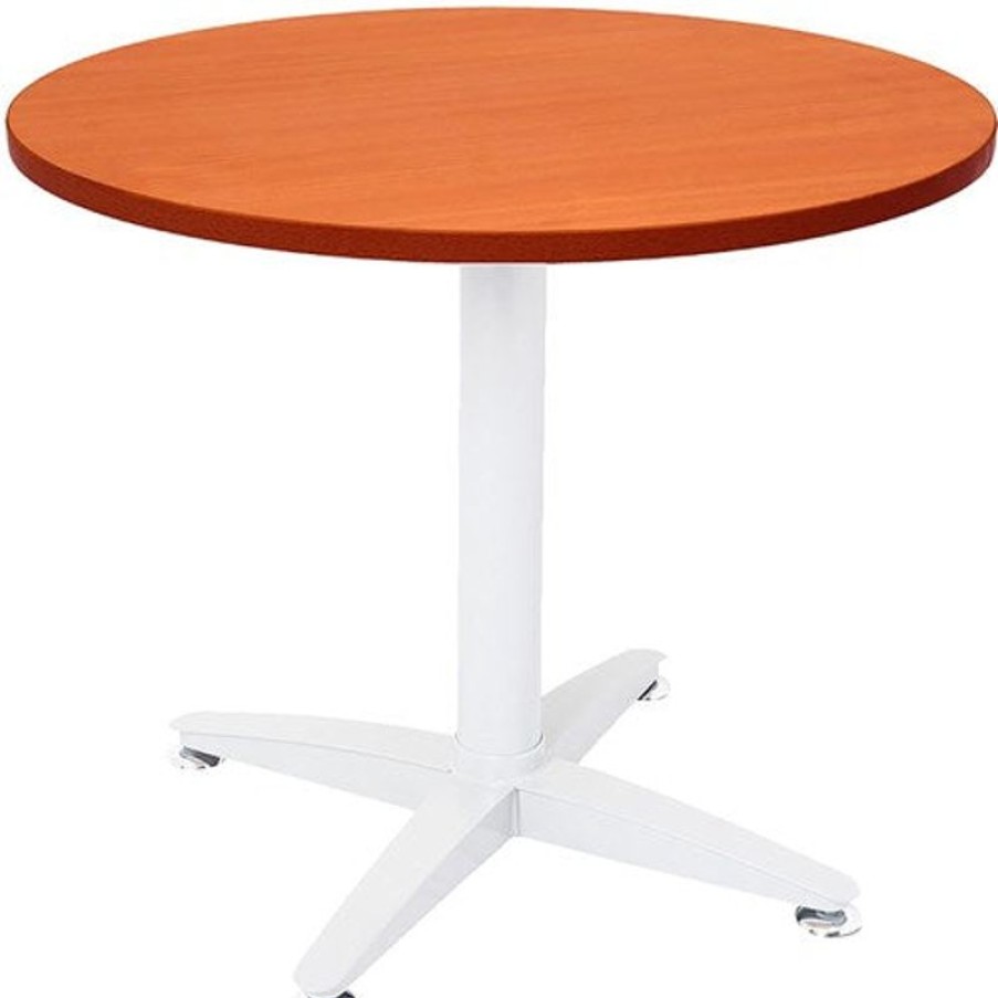 Office Furniture | RapidLine Rapidline 4 Star Round Table 1200D X 730Mmh Cherry Top White Base