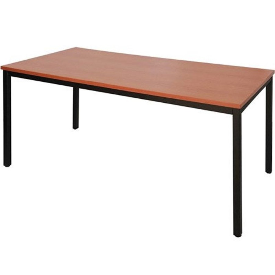 Office Furniture | RapidLine Rapidline Steel Frame Table 1800W X 750D X 730Mmh Cherry Top Black Frame