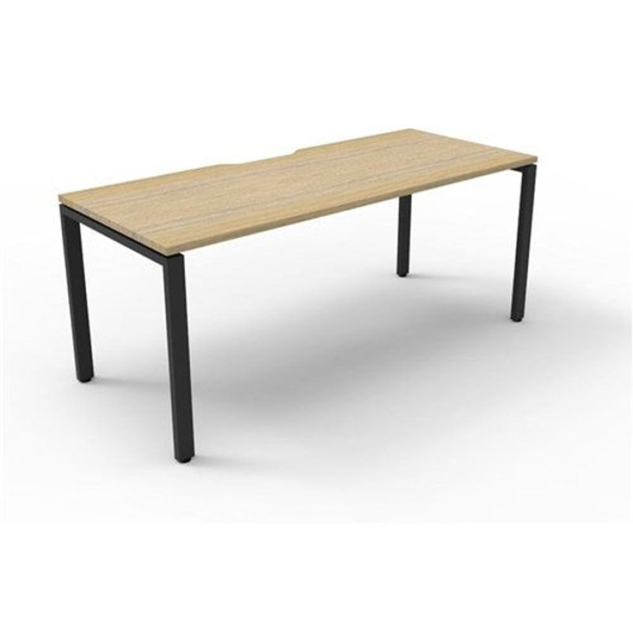 Office Furniture | RapidLine Rapidline Deluxe Infinity Desk Profile Leg Single Sided 1200W X 750D X 730Mmh Oak/Black