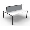 Office Furniture | RapidLine Rapidline Deluxe Infinity Desk Profile Leg Two Sided + Screen 2 Person 1200Mmw White/Black