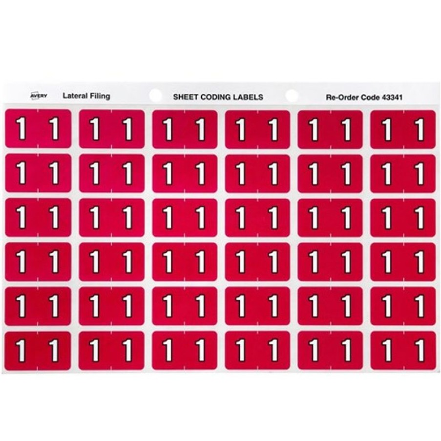 Telephones & Accessories | Avery Avery Numeric Coding Label 1 Side Tab 25X38Mm Magenta Pack Of 180