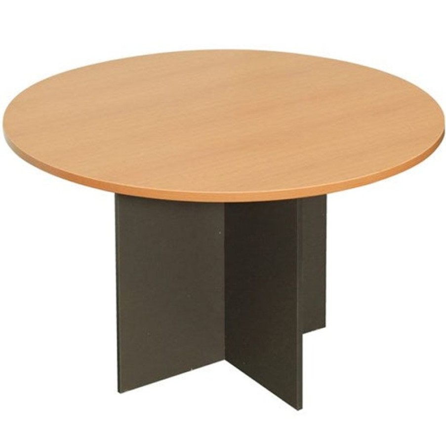 Office Furniture | RapidLine Rapidline Rapid Worker Round Table 900D X 730Mmh Beech Top Ironstone Base