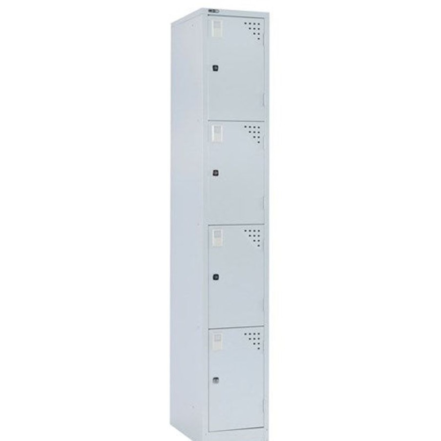 Storage | GO Rapidline Go Locker 4 Door 305W X 455D X 1830Mmh Silver Grey