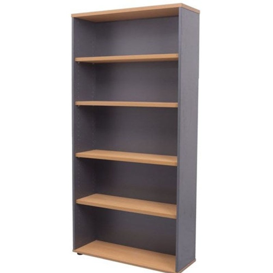 Storage | RapidLine Rapidline Rapid Worker Bookcase 4 Shelves 900W X 315D X 1800Mmh Beech And Ironstone