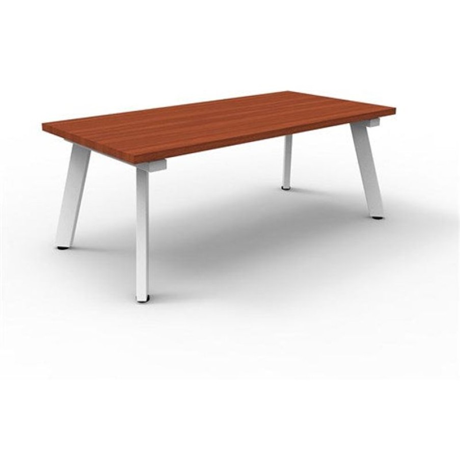 Office Furniture | RapidLine Rapidline Eternity Coffee Table 1200W X 600D X 450Mmh Cherry Top White Base