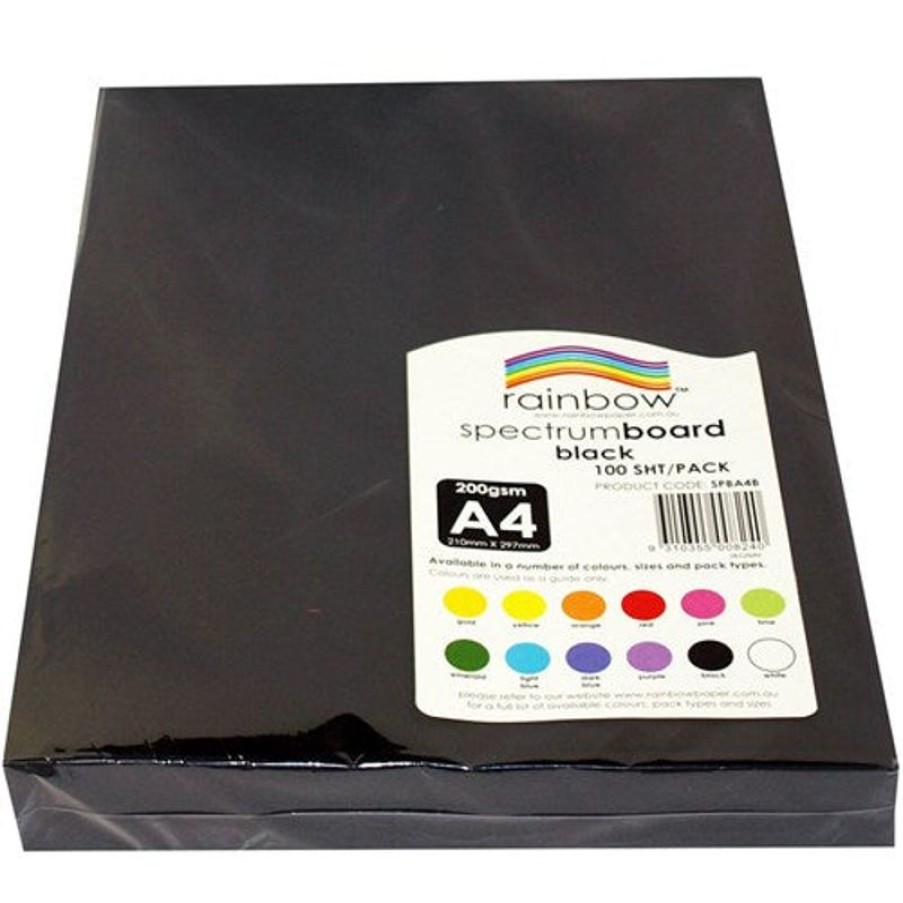 Telephones & Accessories | Rainbow Rainbow Spectrum Board A4 220 Gsm Black 100 Sheets