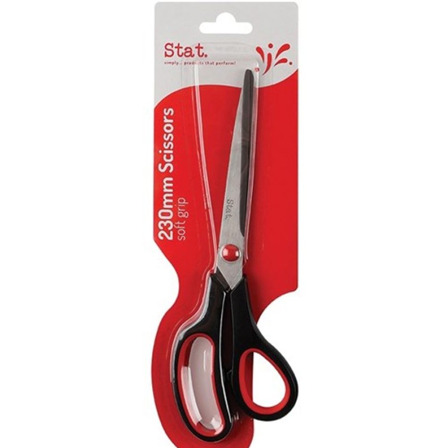 Scissors & Cutters | Stat Stat Scissors Soft Grip 230Mm Black & Red