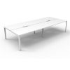 Office Furniture | RapidLine Rapidline Deluxe Infinity Desk Profile Leg Double Sided 4 Person 2400Mmw White/White