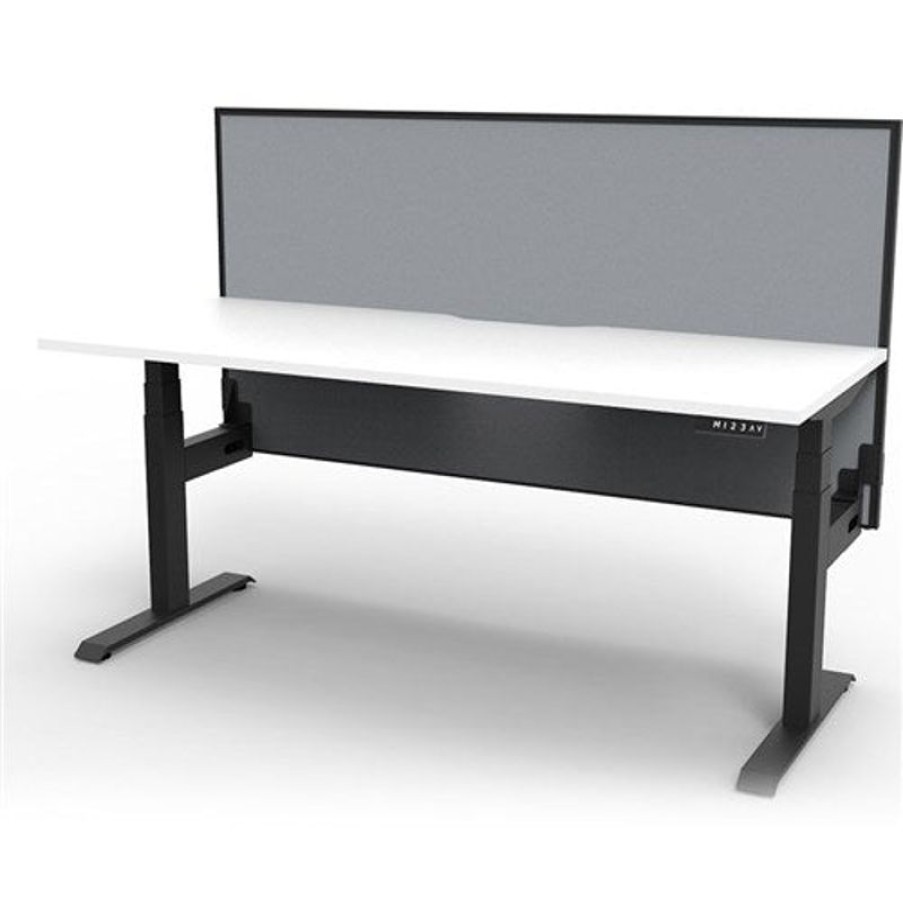 Office Furniture | RapidLine Rapidline Boost+ Single Sided Workstation + Screen 1500W X 750D X 1330Mmh White/Black