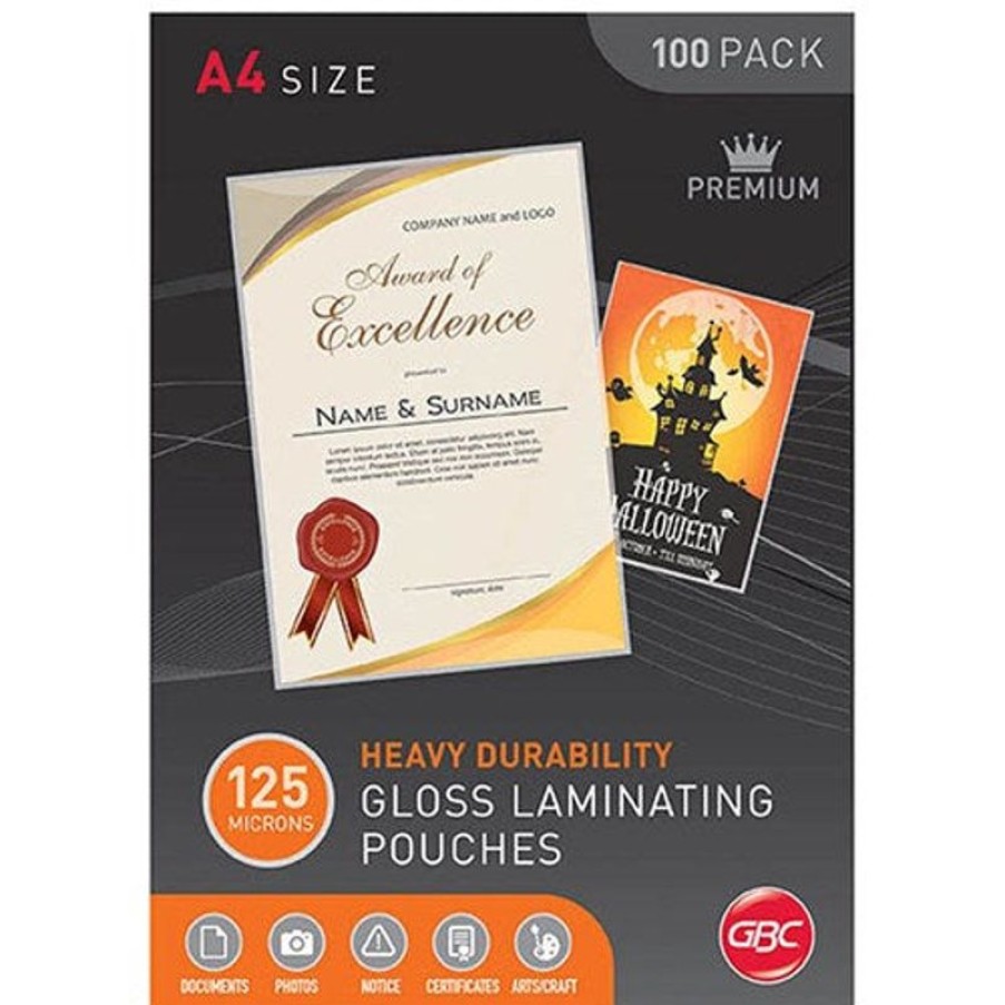 Laminating Accessories | GBC Gbc Laminating Pouches A4 125 Micron Gloss Pack Of 100