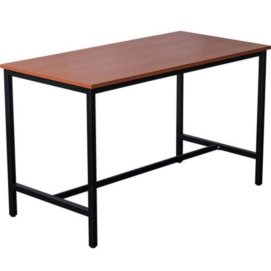 Office Furniture | RapidLine Rapidline High Bar Table 1800W X 900D X 1050Mmh Cherry Top Black Frame