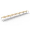 Office Furniture | RapidLine Rapidline Deluxe Infinity Desk Profile Leg Single Sided 5 Person 9000Mmw Oak/White