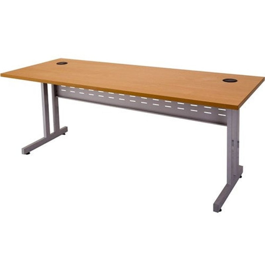 Office Furniture | RapidLine Rapidline C Leg Desk 1500W X 700D X 730Mmh Beech/Silver