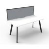 Office Furniture | RapidLine Rapidline Eternity Workstation Single Sided With Screen 1800W X 780D X 1200Mmh White/Black