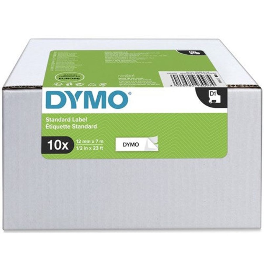 Labelling Machines & Accessories | Dymo Dymo D1 Label Tape 12Mm X 7M Value Pack Of 10 Black On White