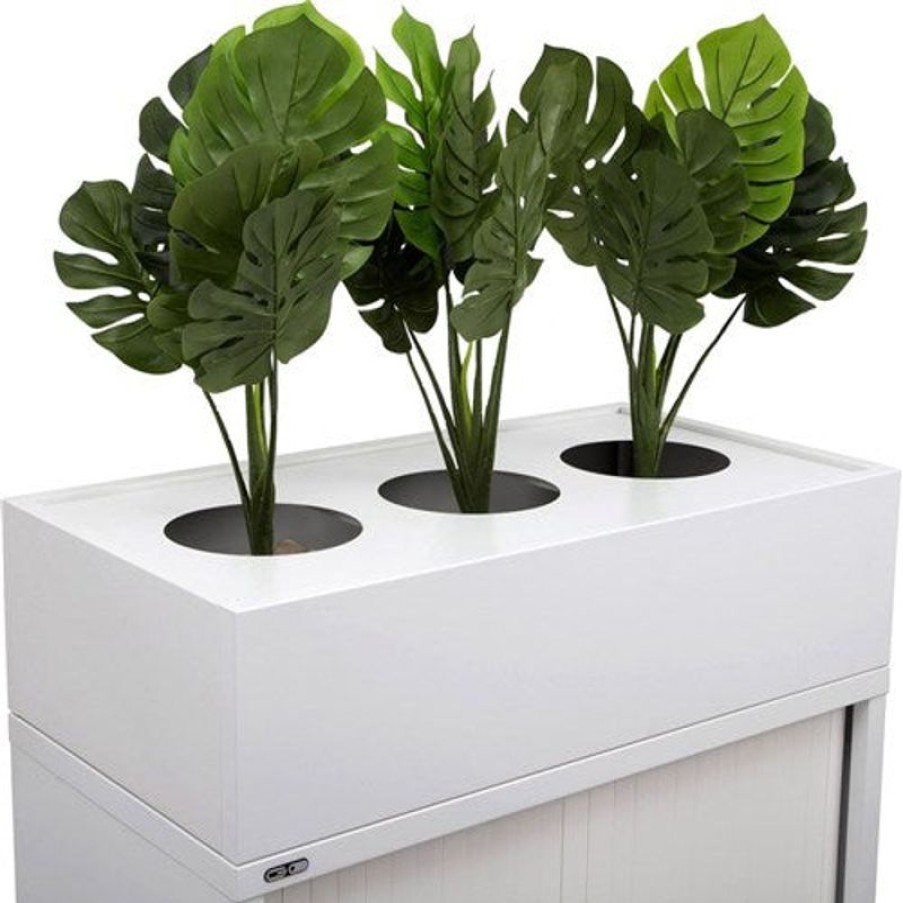 Office Furniture | GO Rapidline Go Tambour Planter Box 1200W X 473D X 230Mmh Includes Drip Tray White