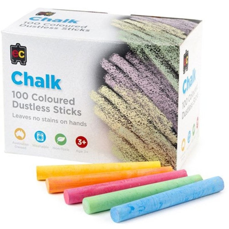 Markers & Highlighters | EC Ec Chalk Coloured Dustless Box Of 100