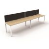 Office Furniture | RapidLine Rapidline Deluxe Infinity Desk Profile Leg One Sided + Screen 2 Person 2400Mmw Oak/White