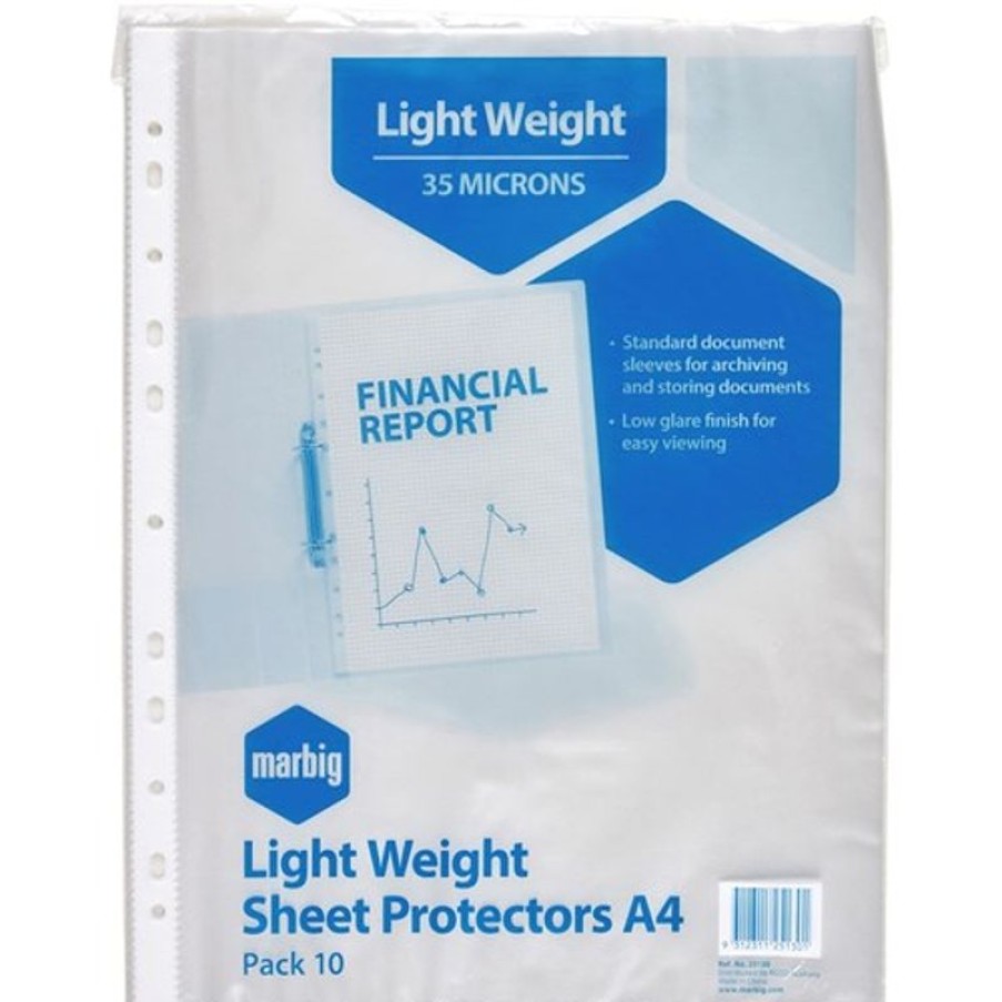 Files | Marbig Marbig Sheet Protectors A4 Economy Low Glare Pack Of 10