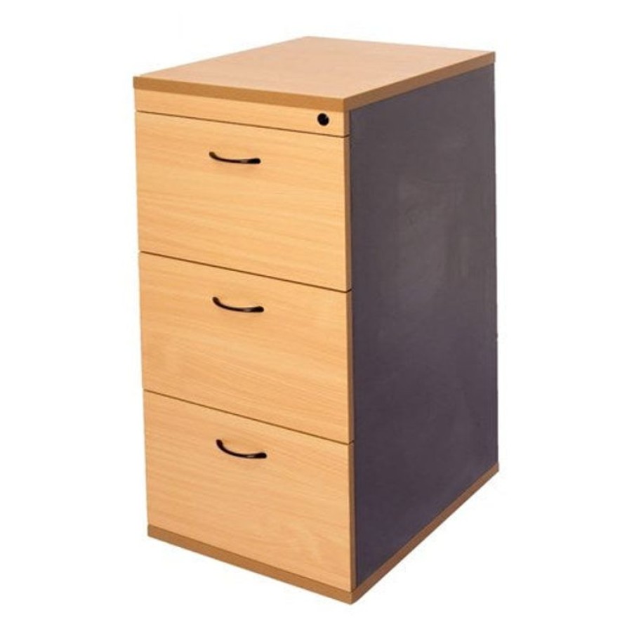 Storage | RapidLine Rapidline Rapid Worker Filing Cabinet 3 Drawer 465W X 600D X 998Mmh Beech And Ironstone