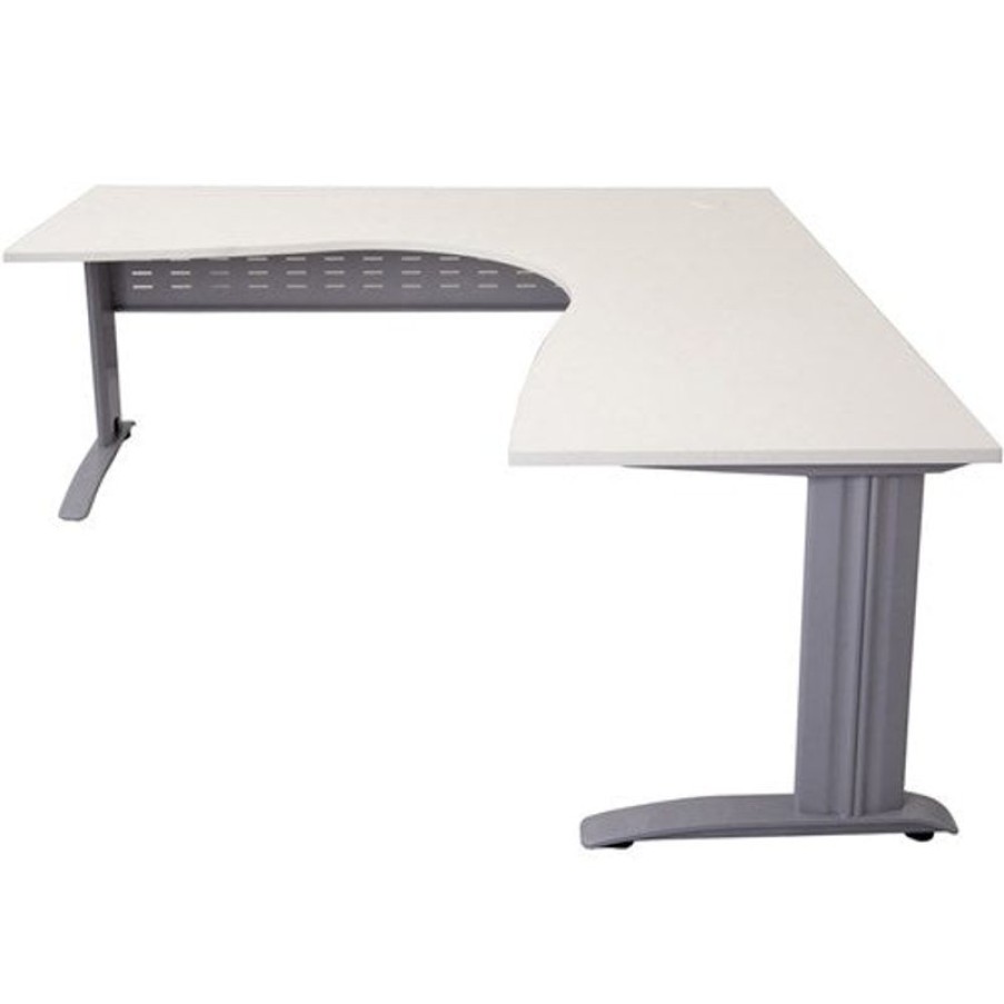 Office Furniture | RapidLine Rapidline Rapid Span Corner Workstation 1800/1500W X 700D X 730Mmh White/Silver